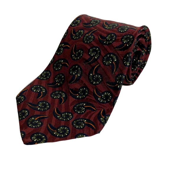 Vintage Burgundy Shell Tie from Talbott Studio for Maillard's Tie USA Silk - Picture 1 of 8